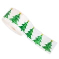 thumbnail image 1 of chaungfeng 500 Pcs Green Christmas Stickers Roll, Color Printing Sealing Xmas Tree Stickers Self-Adhesive Label Decals for Holiday Envelope Invitations Cards Gift Decor, 1 of 8