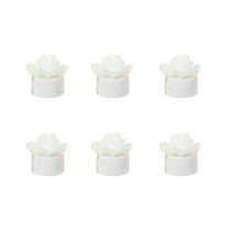 chaungfeng 6 Pack LED Tea Lights Candles with Artificial Rose Petals, Flameless Battery Operated Candles, Romantic Decorations Night Set for Valentines, Wedding Decor (White, 6 Pack)