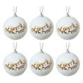 thumbnail image 1 of chaungfeng 6 Pcs Christmas Ball Ornaments, 2.36 Inch with Elk Snowflake Pattern Christmas Foam Plush Ball Ornaments, Hanging Decorations for Trees Fireplace Holiday Party Decor, 1 of 9