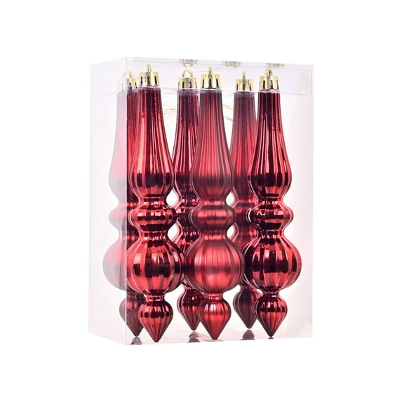 chaungfeng 6 Pcs Shaped Painted Ornaments, Shaped Water Droplet Ice Bar Christmas Tree Decoration Hanging Ornaments Set, for Wedding Party Home Decor Family Holiday 4,7"x3.2"x6.7"