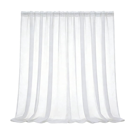 chaungfeng 63"x98" White Backdrop Curtains, Wrinkle-Free Sheer Chiffon Fabric Photo Backdrop Draping Fabric for Wedding Arch Bridal Shower Photography Decorations