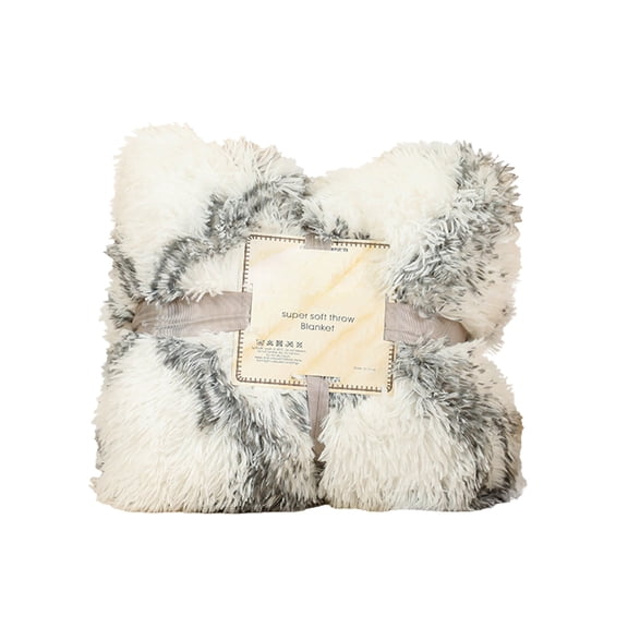 chaungfeng 70x50CM Small Decorative Extra Soft Faux Fur Throw Blanket, Reversible Fuzzy Lightweight Long Hair Shaggy Blanket, Microfiber Fur Blanket for Couch Sofa Bed