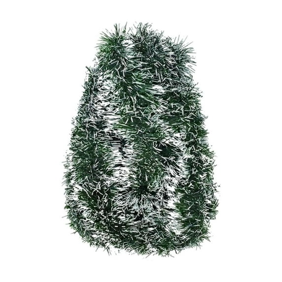chaungfeng 78.7 Inches Roll White Tip Christmas Tinsel Garland Decor, Glitter Metallic Xmas Tree Garland for Christmas Xmas Wedding Birthday Party Indoor Outdoor Hanging Home Decor