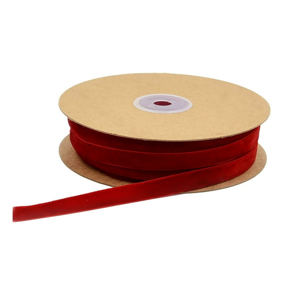 chaungfeng 787.4 Inch Velvet Ribbon for Christmas Tree, 0.4 Inch Velvet Christmas Ribbon for Gift Wrapping Crafts Bow Wreath Holiday Decorations (Red)