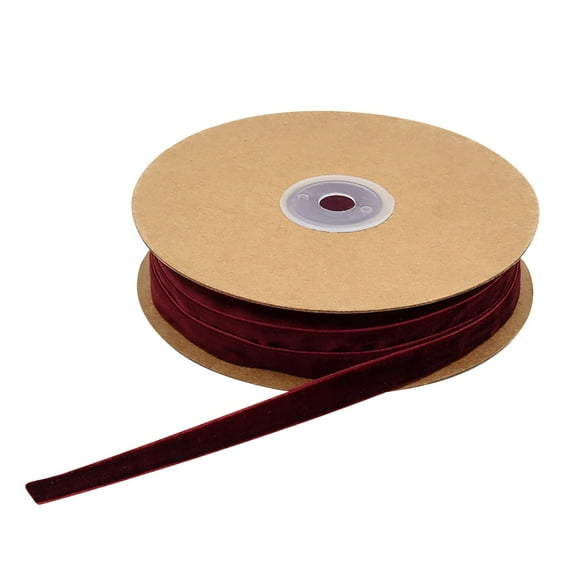 chaungfeng 787.4 Inch Velvet Ribbon for Christmas Tree, 0.4 Inch Velvet Christmas Ribbon for Gift Wrapping Crafts Bow Wreath Holiday Decorations (Wine)