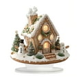 thumbnail image 1 of chaungfeng 7x8 Inch Christmas Village Scene, Double Snow House Statue Decoration Miniature Desktop Display, for Office Decor, Home Shelf, Holiday Theme, Religious Gifts, 1 of 5