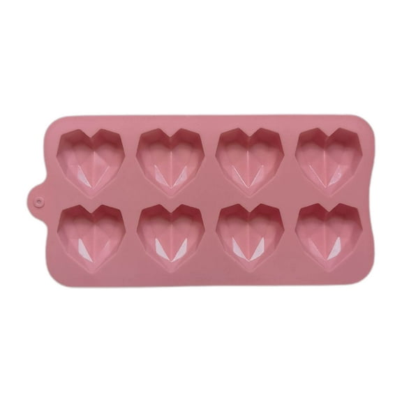 chaungfeng 8 Grid Heart Silicone Cake Chocolate Mold, Silicone Baking Pan Mold for DIY Cake Mousse Dessert, 3D Mould for Candy Fondant Ice Cream Soap Cupcake Cheesecake Jelly 7.9"x4"