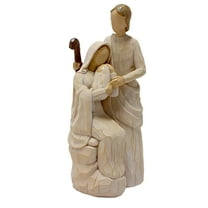 chaungfeng 8 Inch Nativity Set Indoor, Jesus Figure Nativity Scene, Resin Statue of Vigrin Mary Holding Jesus with Joseph, Religious Figurine Catholic Gift