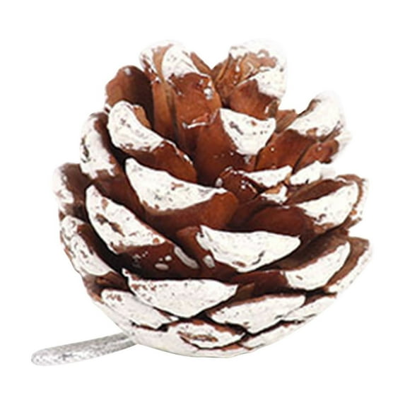 chaungfeng 9-Pack Pine Cone Ornament Set, 1.7 Inches Natural Wood Christmas Pendant with White Edges, for Tree Hanging, Garland Decor, Rustic Displays