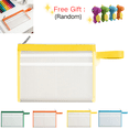 thumbnail image 1 of chaungfeng A5 Mesh Zipper Pouch, Yellow Reusable Document File Bag Portable Waterproof File Organizer, Multipurpose Paper Storage Bag Stationery Pouch Pencil Case Pen Bag for Office Home, 1 of 8