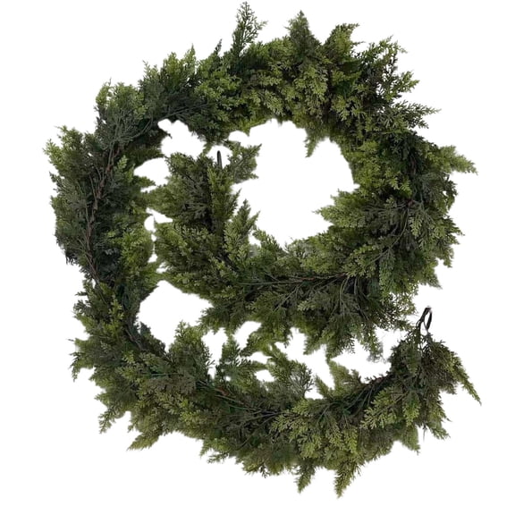 chaungfeng Artificial Cedar Garlands - Winter Greenery, Simulation Christmas Rattan Soft Glue Green Plant, Cedar Garland for Decorating Table, Mantle, Wall, Indoor, Outdoor