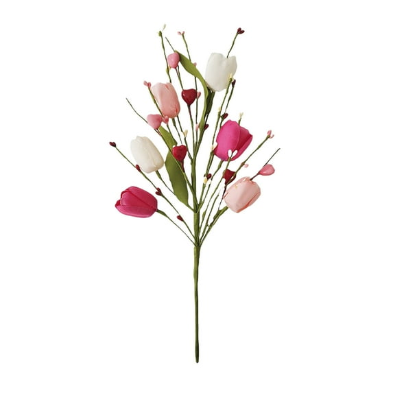 chaungfeng Artificial Tulips Picks, Valentines Day Decorations, with Tulips Berry, Artificial Valentines Day Decoration, for Valentine's Day Wedding Party Center Pieces Decoration