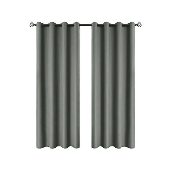 chaungfeng Blackout Curtains, Perforated Style Room Darkening Window Treatments Insulated Thermal Curtain Drapes for Bedroom/Living Room,39x79 inches (Dark Gray)