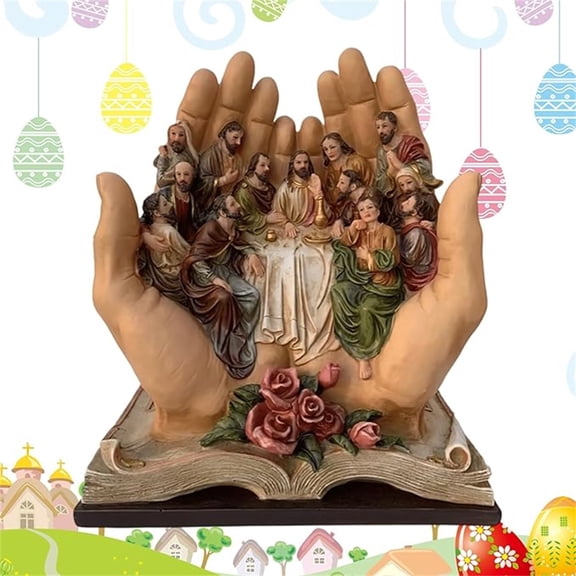 chaungfeng Blessed Religious Wall Stickers - 7.9"x11.8" Brown Jesus Christ Stickers Decals Adhesive Easter Decoration Decal, Christian Sticker for Home Bedroom Living Room Study Classroom