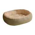 thumbnail image 1 of chaungfeng Calming Dog Bed & Cat Bed, Warming Cozy Soft Oval Winter Long Plush Cushion Bed for Small Medium Dogs and Cats, Washable Portable Pet Bed 16"x20" Green, 1 of 6