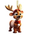 thumbnail image 1 of chaungfeng Cartoon Deer Christmas Ornament - Family Holiday Tree Decor 2D Hanging Decorations - Animal Lover Gift - Gifts for Deer Lovers Women, Wild Animal Lovers - Nature Gift Decor, 1 of 7