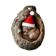 thumbnail image 1 of chaungfeng Christmas Animal Acorn Ornaments, A Animal in The Tree Hole 2D Acrylic Hanging Ornament, Cute Animal with Santa Hat for Pet Lover, Holiday Winter Home Decor Party Supplies (#15), 1 of 5
