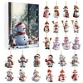 thumbnail image 1 of chaungfeng Christmas Arrival Calendar - 24-Day Snowman Pendant Countdown Calendar,Seasonal, Plastic Ornaments for Window Wall Fence Mantel Living Room Tree Gift, 1 of 9