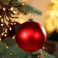 thumbnail image 1 of chaungfeng Christmas Ball - 4.72" Velvet Red [1 Piece] Large Huge Big Outdoor Matte Plastic Ball Ornament Hanging Tree Decorations, 1 of 5