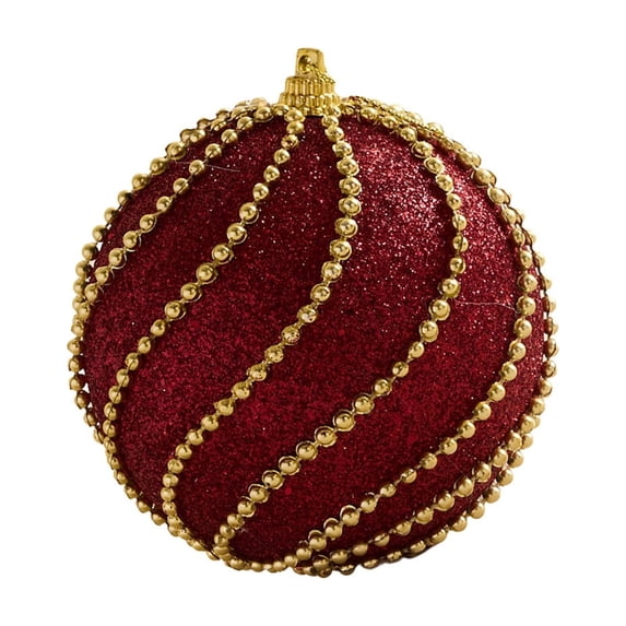 chaungfeng Christmas Ball Ornaments, 3.14 Inch Red Glitter Plastic Pendant for Christmas Tree, Classic Hanging Xmas Tree Decor for Gift Holiday Party Scene Layout