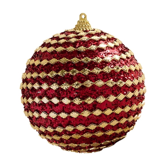 chaungfeng Christmas Ball Ornaments, 3.14 Inch Red Glitter Plastic Pendant for Christmas Tree, Classic Hanging Xmas Tree Decor for Gift Holiday Party Scene Layout