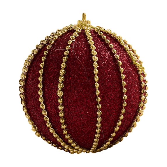 chaungfeng Christmas Ball Ornaments, 3.14 Inch Red Glitter Plastic Pendant for Christmas Tree, Classic Hanging Xmas Tree Decor for Gift Holiday Party Scene Layout
