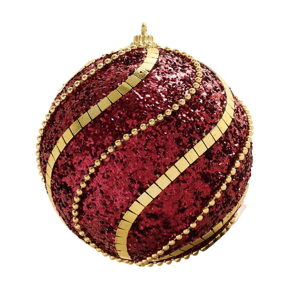 chaungfeng Christmas Ball Ornaments, 3.14 Inch Red Glitter Plastic Pendant for Christmas Tree, Classic Hanging Xmas Tree Decor for Gift Holiday Party Scene Layout