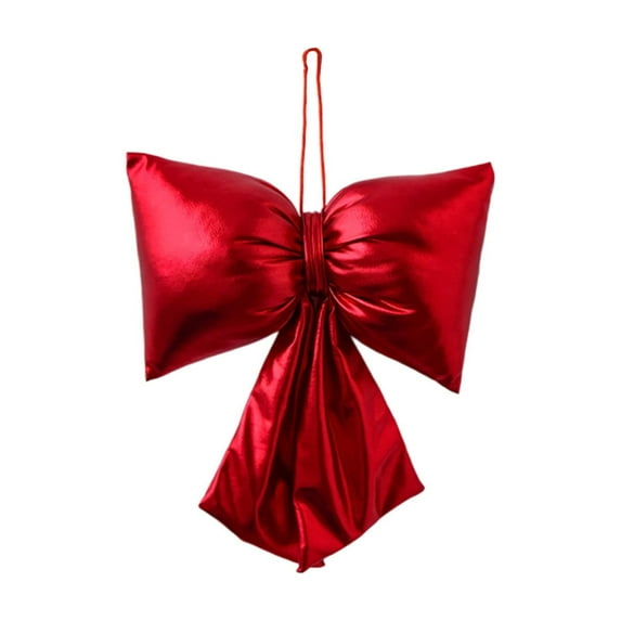 chaungfeng Christmas Bright Skin Bow Decor, Wired Hanging Ornaments, for Tree Decoration, Store Window Display, Festive Arrangement, 4.7x7.9 Inches