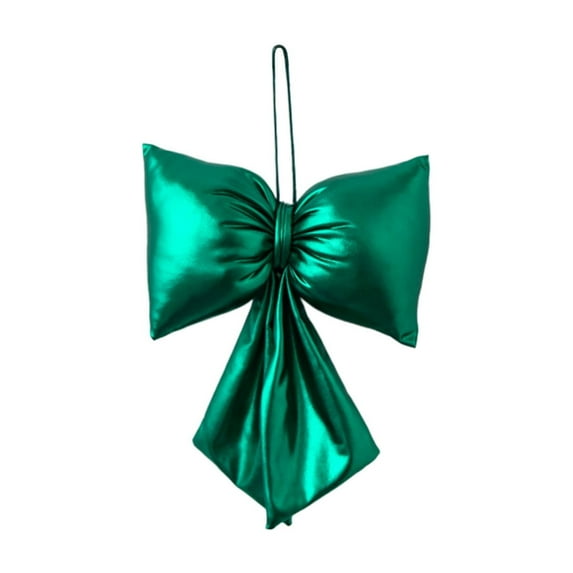 chaungfeng Christmas Bright Skin Bow Decor, Wired Hanging Ornaments, for Tree Decoration, Store Window Display, Festive Arrangement, 4.7x7.9 Inches