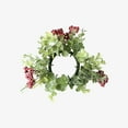 thumbnail image 1 of chaungfeng Christmas Candle Ring Wreath, Green Artificial Candle Wreath for Christmas Party Wedding Table Center Decor (8 inch), 1 of 6