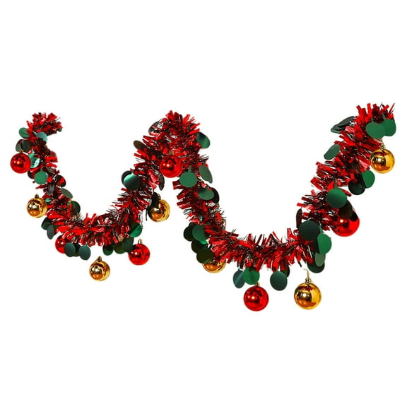 chaungfeng Christmas Colorful Strip Ball Set, Christmas Hanging Ornaments, with 6 Red Balls and 6 Gold Balls, for Window Decoration, Party Display, 3.14x78.74 Inches