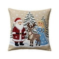 thumbnail image 1 of chaungfeng Christmas Decorations, Santa Claus Print Christmas Pillow Covers 18" x 18", with 8 Cute Patterns, Throw Pillow Covers for Home Christmas Decor, Soft Linen Material, 1 of 7