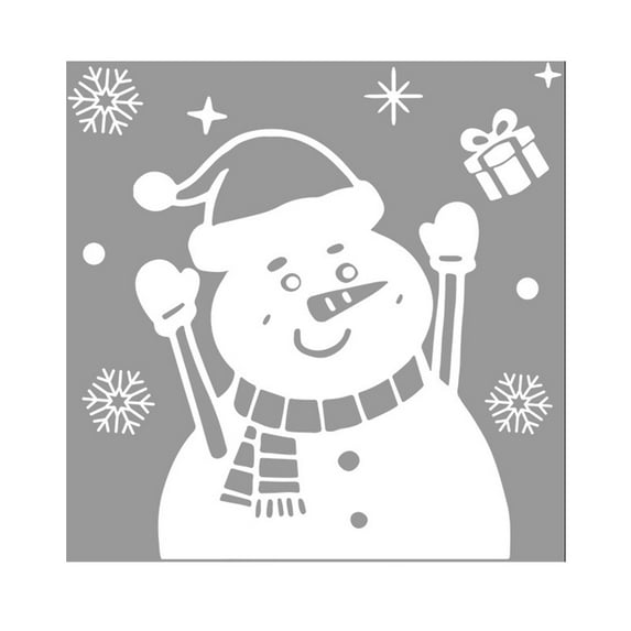 chaungfeng Christmas Glass Sticker, Removable Waterproof Decal, Christmas Snowman Pattern, for Bedroom Background, Living Room, Kitchen, Home, Office, Party, Shop Window