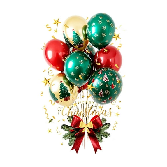 chaungfeng Christmas Glass Sticker, Removable Waterproof Window Decal, Color Balloon Pattern, Easy to Apply, for Bedroom Background, Living Room, Kitchen, Home, Office, Party