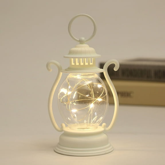 chaungfeng Christmas Lantern Decor, Hanging LED Vintage Small Oil Lamp with Carry Handle for Weddings Western Camping Party Halloween Christmas Decorations 3.4x6.4inch