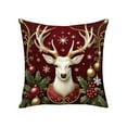 thumbnail image 1 of chaungfeng Christmas Linen Pillow Cover, Christmas Reindeer Snowman Printed Pattern Decorative Sofa Cushion Cases, 45x45cm Holiday Decor, Soft Fabric, for Living Room, Bedroom, Chair, 1 of 6