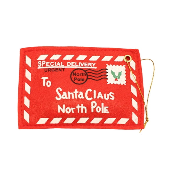 chaungfeng Christmas Mini Envelope Ornaments, Nonwoven Fabric Card Decor, 3-Piece Red Holiday Mail Set, for Tree, Gift, Wedding, 4.92x3.14 Inches