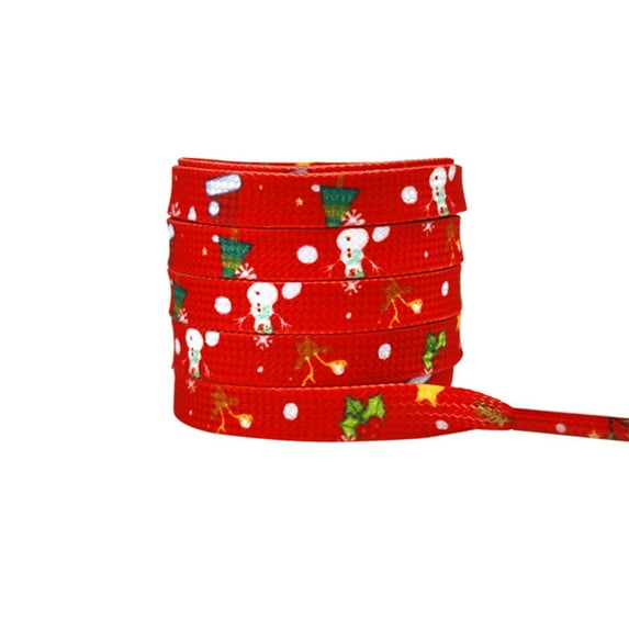 chaungfeng Christmas Shoe Laces, Christmas Theme Printed Sneaker Strings, Durable Boot Lace, for Sneaker, Boot, Holiday Fashion