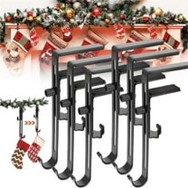 chaungfeng Christmas Stockings Holder Hanger, Adjustable Fireplace Stocking and Garland Holder for Mantle, Heavy Duty 2 in 1 Mantel Hangers for Garland Metal Hanger Decors Hanging Hook