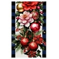 thumbnail image 1 of chaungfeng Christmas Table Flag, Flower and Ball Pattern Table Runner, for Dining Table, Restaurant, Festive Home Decor, 13x72 Inches, 1 of 6