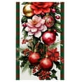 thumbnail image 1 of chaungfeng Christmas Table Flag, Flower and Ball Pattern Table Runner, for Dining Table, Restaurant, Festive Home Decor, 13x72 Inches, 1 of 6