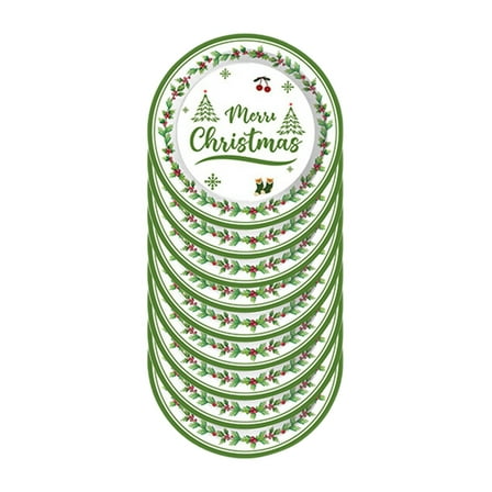chaungfeng Christmas Tableware Set, 16-Pack Disposable Party Supplies, 7 Inches Tree Pattern Paper Tray, for Birthday, Celebration, Event