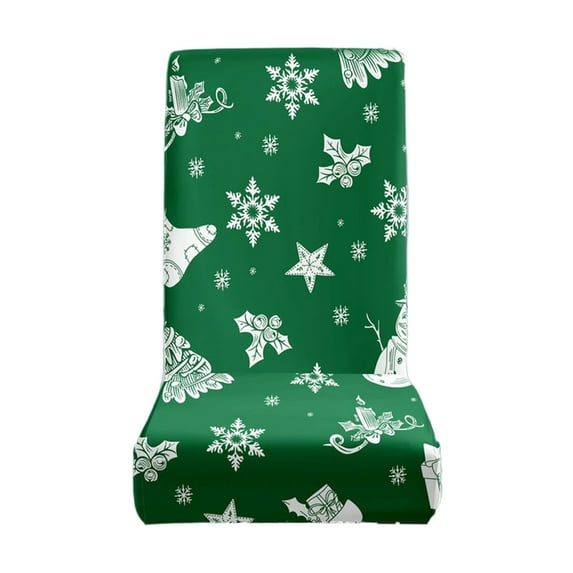 chaungfeng Christmas Theme Snowflake Chair Covers, Stretch Chair Covers, Washable Slipcovers, for Dining Room, Christmas Party, Kitchen Chair Protection