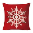 thumbnail image 1 of chaungfeng Christmas Throw Pillow Cover, Red Microfiber Decorative Throw Pillow Cover, Soft and Comfortable, for Sofa Bed Couch Home Decor Square 18 X 18 Inches (Snowflake), 1 of 6