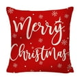 thumbnail image 1 of chaungfeng Christmas Throw Pillow Cover, Red Microfiber Decorative Throw Pillow Cover, Soft and Comfortable, for Sofa Bed Couch Home Decor Square 18 X 18 Inches (Merry Christmas), 1 of 6