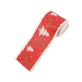 thumbnail image 1 of chaungfeng Christmas Tree Reindeer Wired Ribbon 2.4x79 Inch, Christmas Burlap Ribbon for Tree Decoration, Car Ribbon, Bows Making, Wreath, Gift Wrapping, Home Decor, Garland, Crafts, 1 of 6