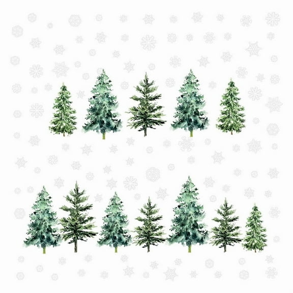 chaungfeng Christmas Wall Sticker, Removable Vinyl Decal, Christmas Tree Pattern, for Bedroom Background, Home, Office, Party