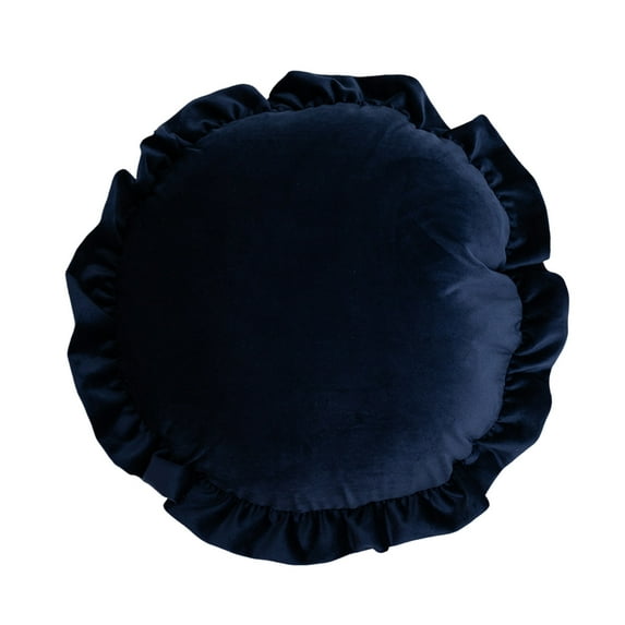 chaungfeng Classic Round Throw Pillow Cover Diameter 17.7", Solid Color Cottage Decoration Plush Pillow Cover with Ruffles, Sturdy Throw Pillow Case for Couch Sofa Bed Living Room
