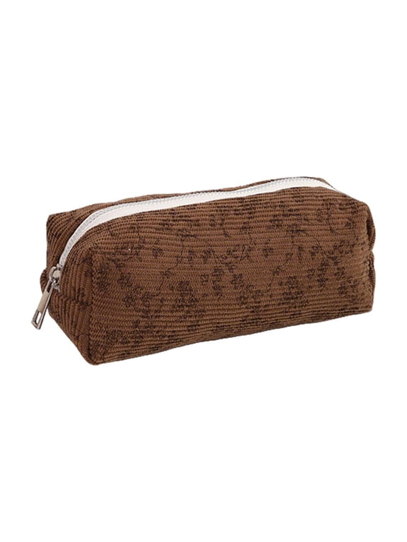 Coffee Makeup Bag, Small Cosmetic Bags for Purse Women Small Floral Print Make Up Pouch