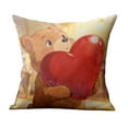 thumbnail image 1 of chaungfeng Couple Throw Pillow Covers 18 x 18 Inch, Cute Cartoon Animals Print Cushion Covers Romantic Pillow Cases for Sofa Couch Porch Inside Outside Holiday Party Decor (Heart Bears), 1 of 6